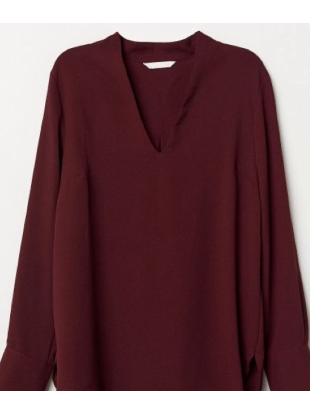 H&M Burgandy Red V Neck Blouse | 18